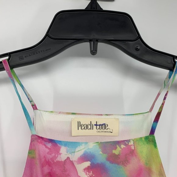 Peach Love California Dress Maxi Watercolor Sleeveless Halter Neck - Picture 2 of 12